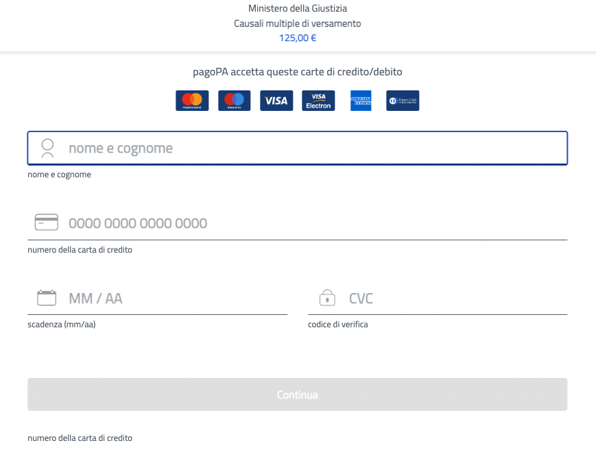Come si paga il contributo unificato, step 8